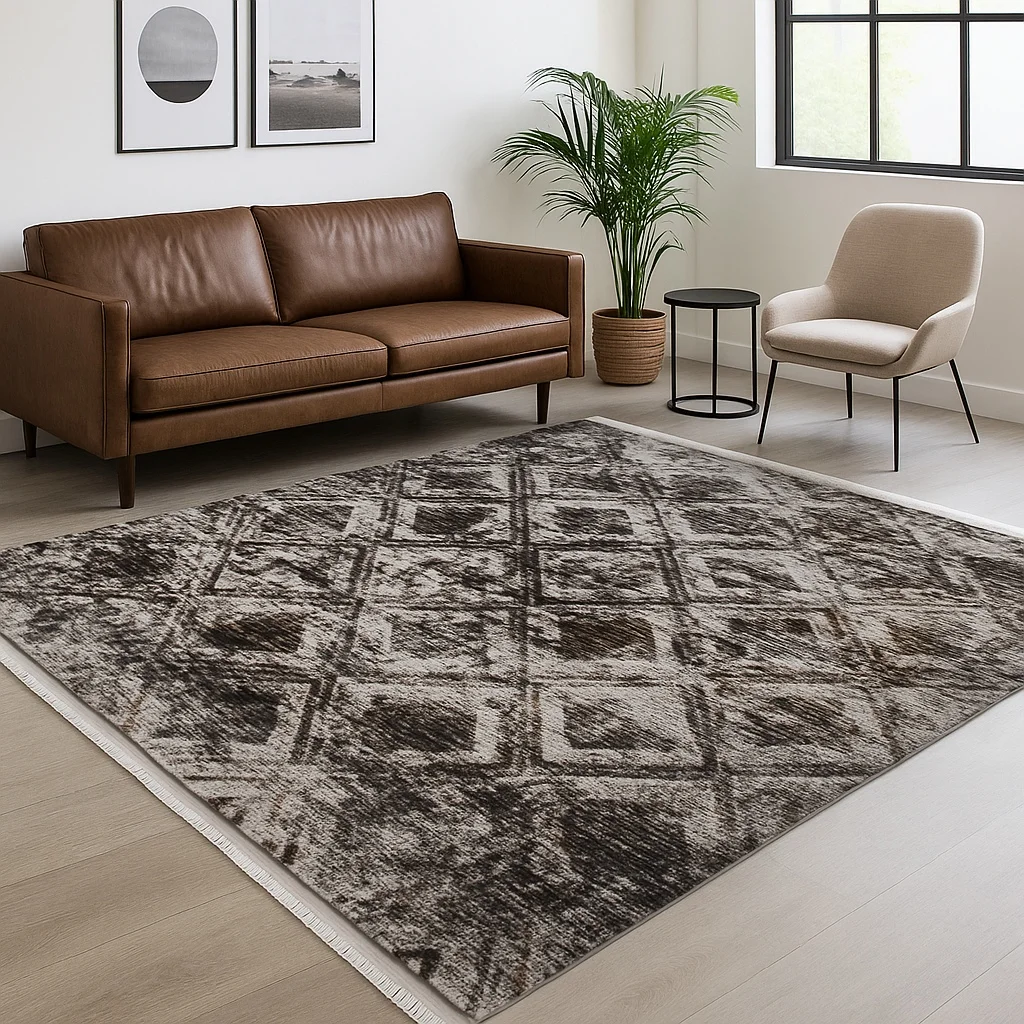 Φωτογραφία προϊόντος: Saray Home Χαλιά Κλασικά Heatset ανάγλυφα με κρόσσι Halic 160X210cm HL615-BR-160 Καφέ