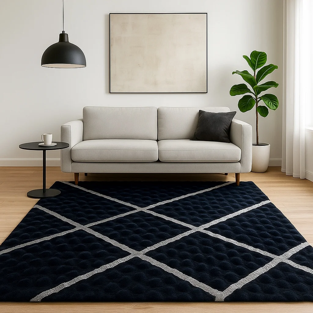 Φωτογραφία προϊόντος: Saray Home Γούνινο Χαλί Σετ Κρεβατοκάμαρας 3τμχ Rabbit Luxurius DSN05-BLCSLV-SET Μαύρο-ασημί 180X200280X150