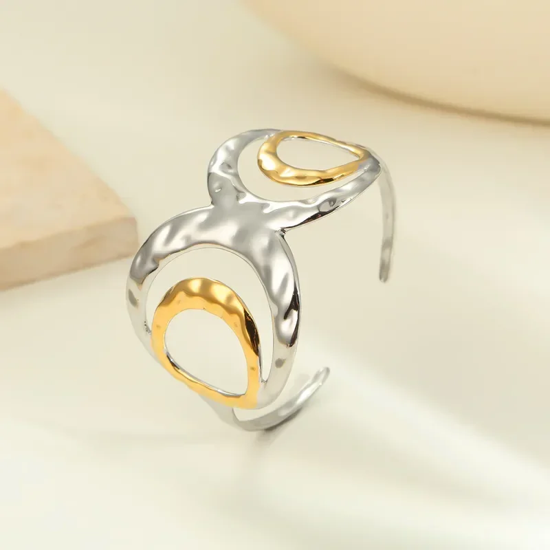 Φωτογραφία προϊόντος: Peach Jewelry Βραχιόλι Βίντατζ Στυλ Κλασικό Γεωμετρικό Χρώμα Ασημί Χρυσό Από Ανοξείδωτο Ατσάλι 304