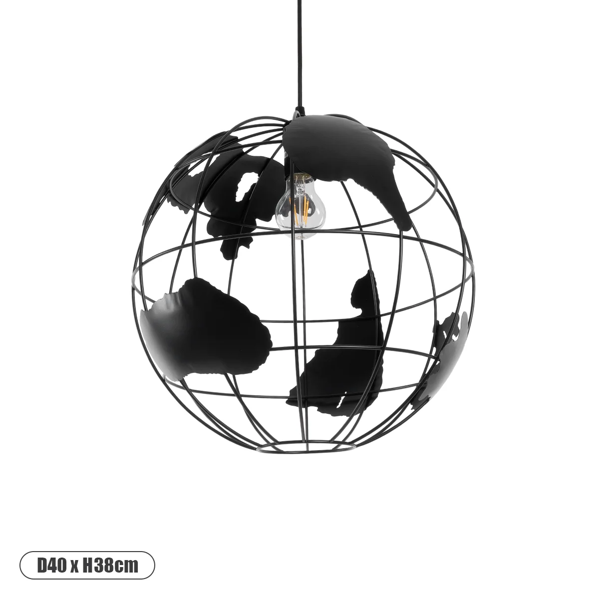 Φωτογραφία προϊόντος: GLOBOSTAR® EARTH 01663 Vintage Κρεμαστό Φωτιστικό Οροφής με Ντουί 1 x E27 AC 220-240V IP20 - Μαύρο - Μ40 x Π40 x Υ38cm