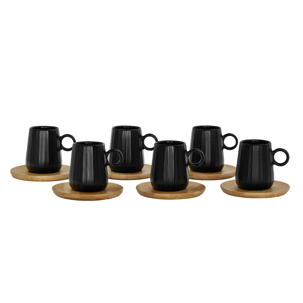 Φωτογραφία προϊόντος: Liberta RIPPLE ΚΟΥΠΑ ESPRESSO SET 6ΤΜΧ 26x23x6cm ΠΟΡΣΕΛΑΝΗ ΜΑΥΡΟ ΦΥΣΙΚΟ BAMBOO - ΠΟΡΣΕΛΑΝΗ - BAMBOO - 26Μx23Πx6Υ
