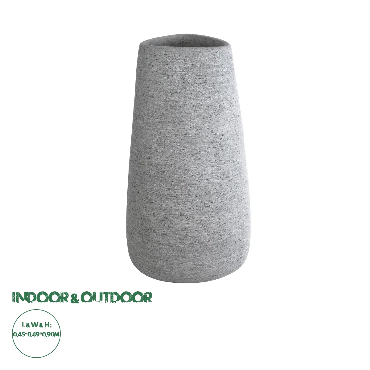 Φωτογραφία προϊόντος: GloboStar® Artificial Garden OXFORD 20795 Επιδαπέδιο Πολυεστερικό Τσιμεντένιο Κασπώ Γλάστρα - Flower Pot Γκρι Μ45 x Π49 x Υ90cm