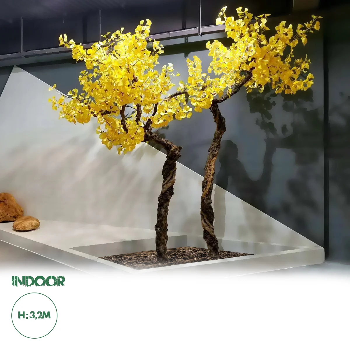 Φωτογραφία προϊόντος: GloboStar® Artificial Garden GINKGO TWINS TREE 20187 Τεχνητό Διακοσμητικό Δέντρο Δίδυμα Γκίγκο Υ320cm