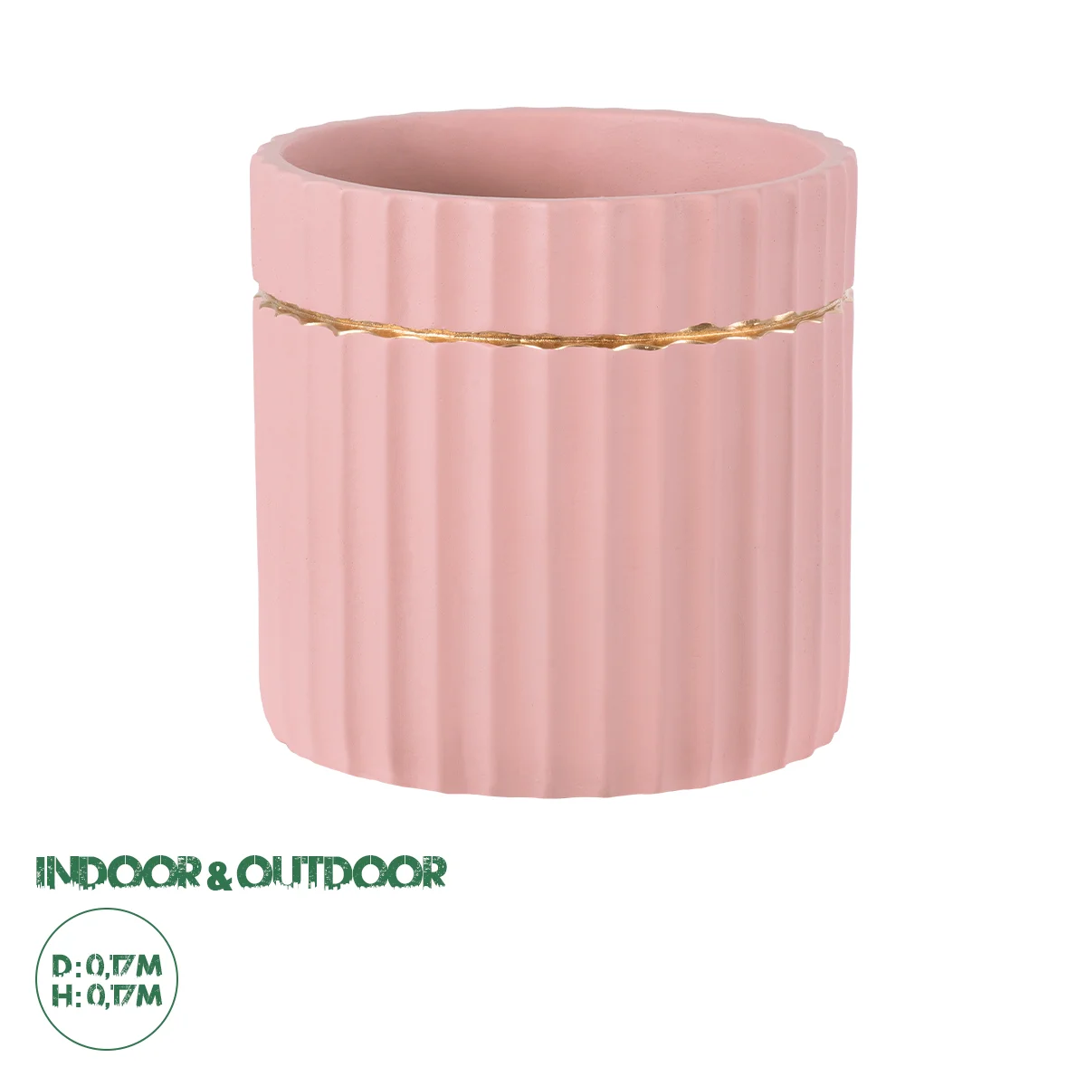 Φωτογραφία προϊόντος: GloboStar® Artificial Garden RETHYMNO 20456 Πήλινο Κεραμικό Κασπώ Γλάστρα - Flower Pot Ροζ με Χρυσό Φ17cm x Υ17cm
