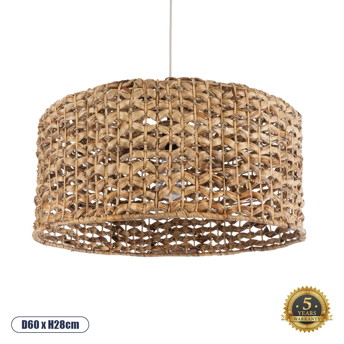Φωτογραφία προϊόντος: GLOBOSTAR® MANGATA 01849 Boho Κρεμαστό Φωτιστικό Οροφής με Ντουί 1 x E27 AC 220-240V IP20 - Καφέ - Μ60 x Π60 x Υ28cm
