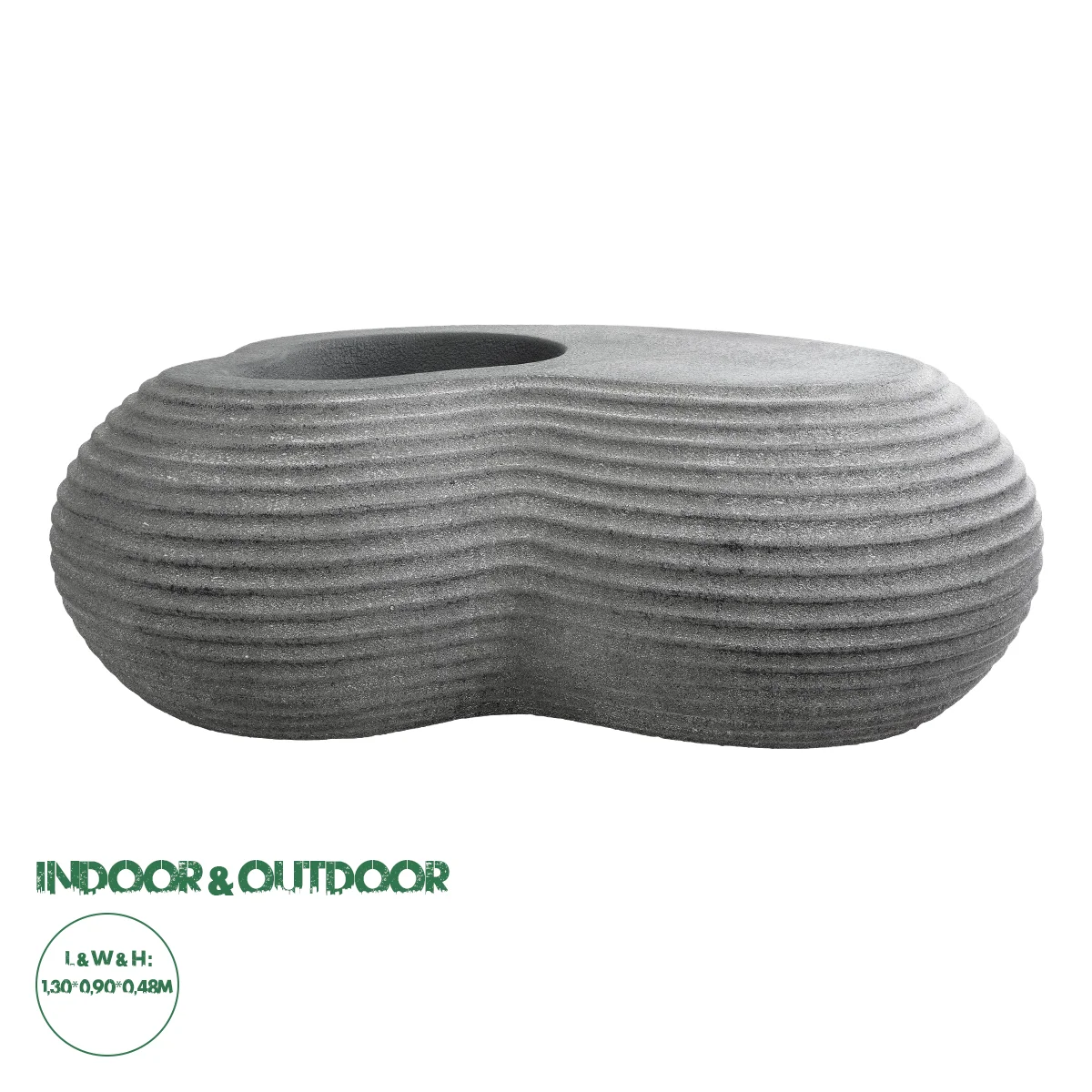 Φωτογραφία προϊόντος: GloboStar® Artificial Garden FLORENCE 20751 Επιδαπέδιο Πολυεστερικό Τσιμεντένιο Κασπώ Γλάστρα - Flower Pot Γκρι Μ130 x Π90 x Υ48cm
