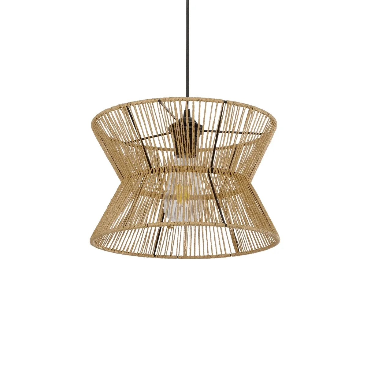 Φωτογραφία προϊόντος: GLOBOSTAR® UPCONE 205-0055 Boho Κρεμαστό Φωτιστικό Οροφής με Ντουί 1 x E27 AC 220-240V IP20 - Μπεζ - M30 x Π30 x Υ21cm