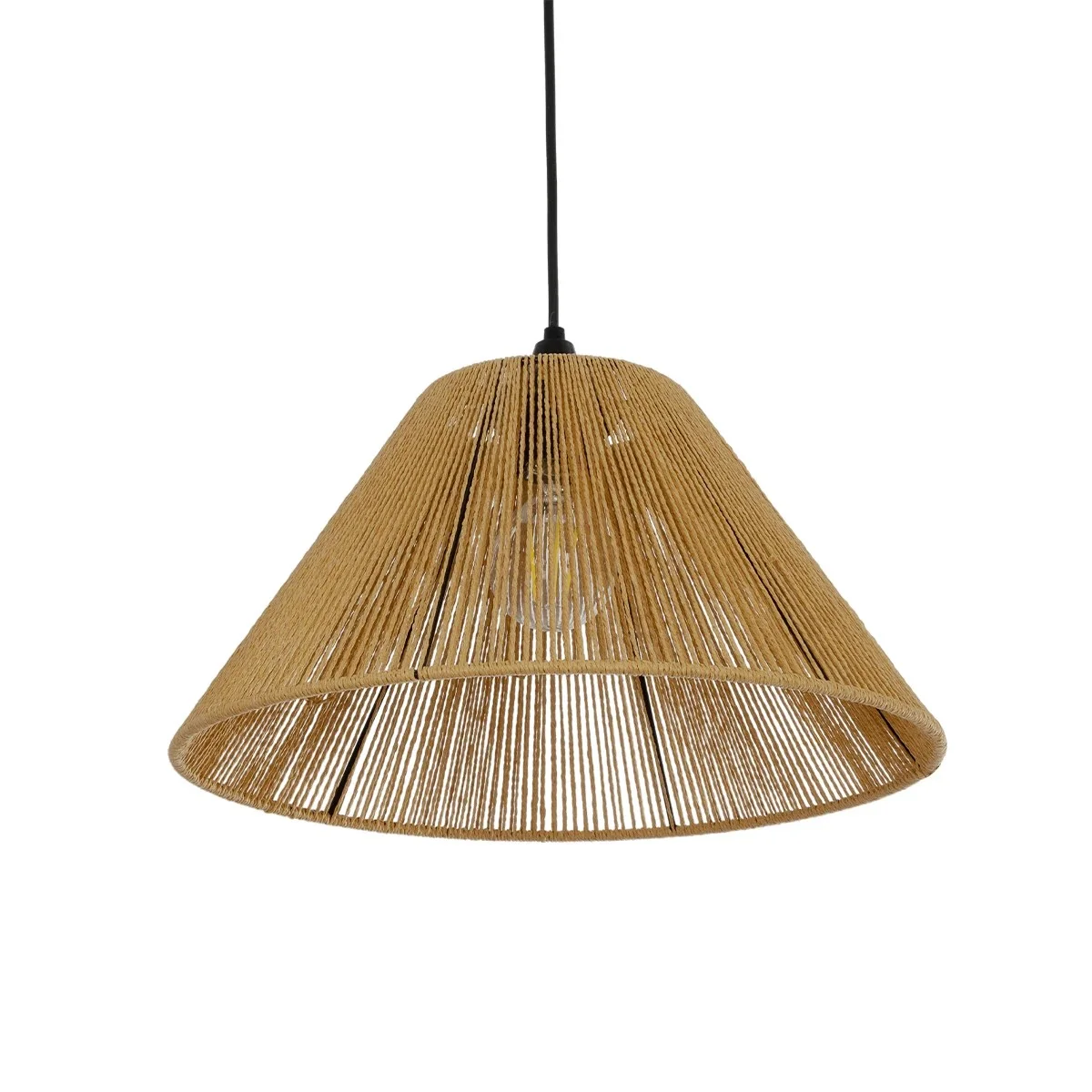Φωτογραφία προϊόντος: GLOBOSTAR® HATA 205-0036 Boho Κρεμαστό Φωτιστικό Οροφής με Ντουί 1 x E27 AC 220-240V IP20 - Μπεζ - M35 x Π35 x Υ21cm