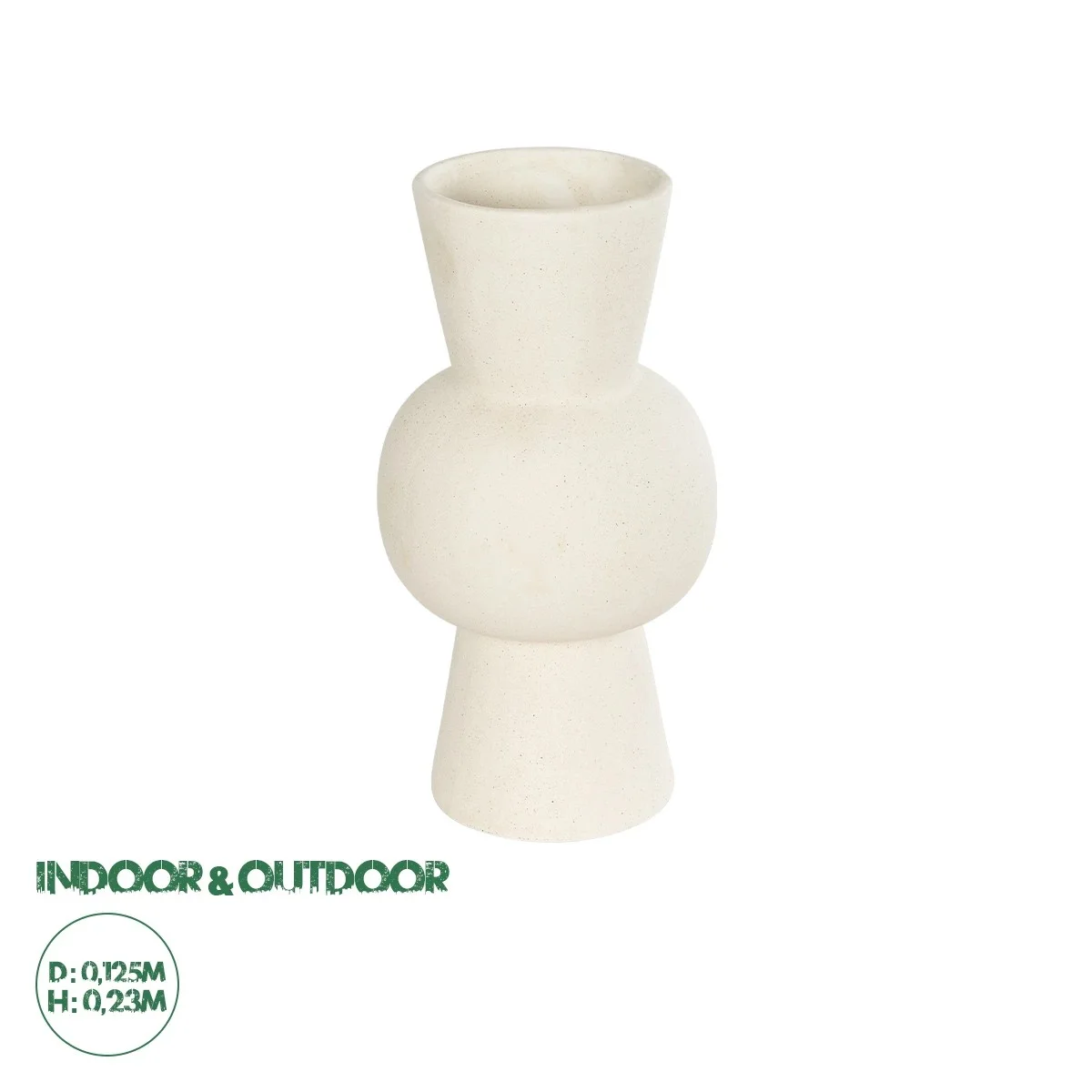 Φωτογραφία προϊόντος: GloboStar® Artificial Garden BANGKOK 21274 Διακοσμητικό Κεραμικό Βάζο Μπεζ Μ12.5 x Π12.5 x Υ23cm