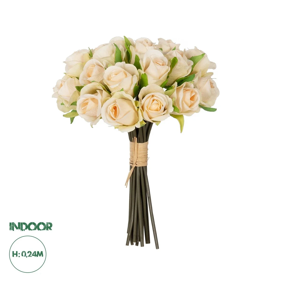 Φωτογραφία προϊόντος: GloboStar® Artificial Garden CHAMPAGNE ROSE BOUQUET 21305 Τεχνητό Διακοσμητικό Μπουκέτο Τριαντάφυλλα Ροζ Y24cm