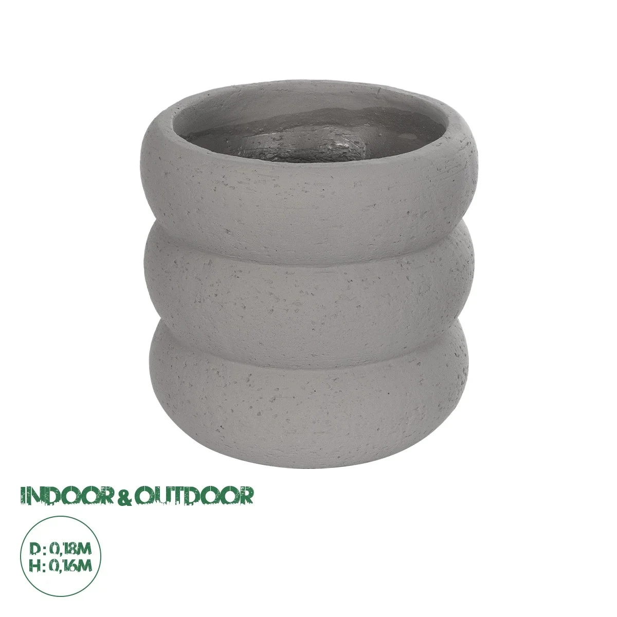 Φωτογραφία προϊόντος: GloboStar® Artificial Garden ALBERT 21248 Διακοσμητική Κεραμική Γλάστρα ΓΚΡΙ Π18 x Μ18 x Υ16 cm