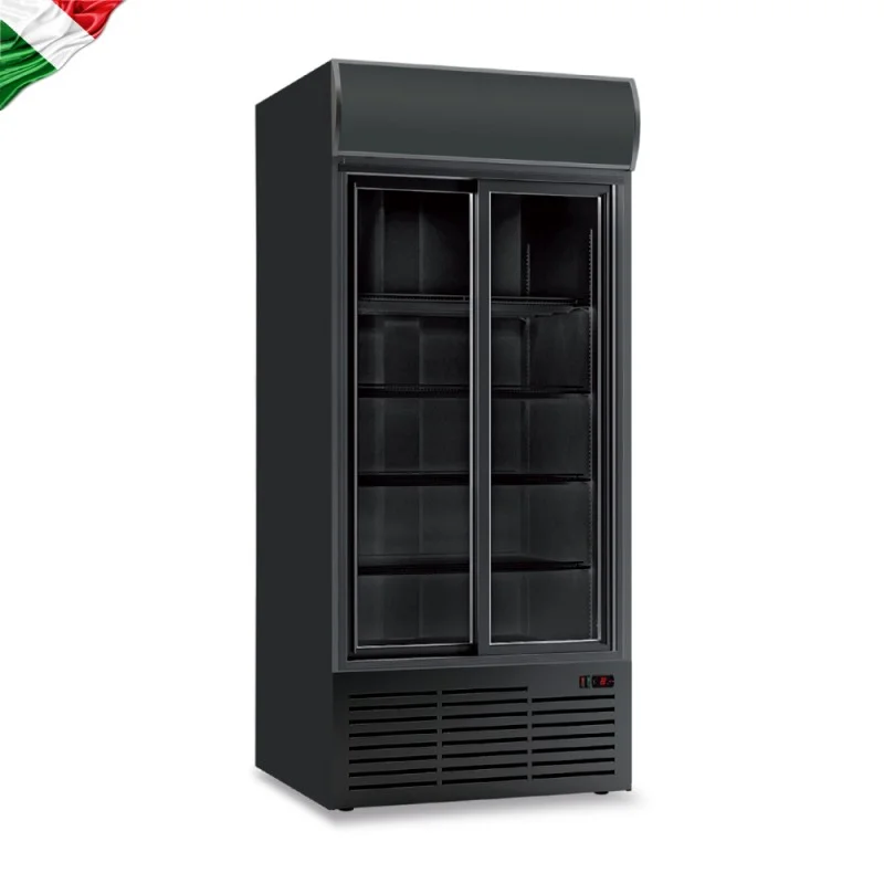 Φωτογραφία προϊόντος: KlimaItalia CL113 TC SL Black Βιτρίνα Συντήρησης Αναψυκτικών Διπλή με συρόμενες πόρτες 852lt με 8 ράφια 110,3x69x200,1 cm 24.50.068.0001