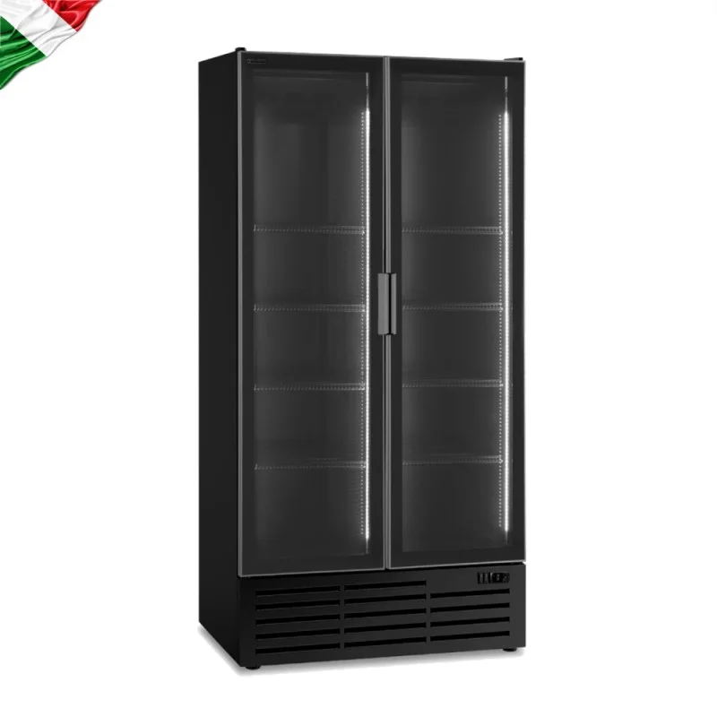 Φωτογραφία προϊόντος: KlimaItalia ICOOL 107 T BLACK Βιτρίνα Συντήρησης Αναψυκτικών Διπλή με ανοιγόμενες πόρτες 920lt με 8 ράφια 107x73,8x210,6 cm 24.50.062.0001