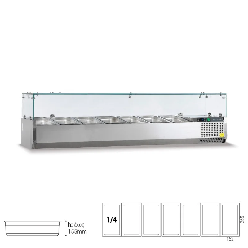 Φωτογραφία προϊόντος: Tefcold VK33-150 Βιτρίνα Set up μήκους 1500mm για GN 1/4