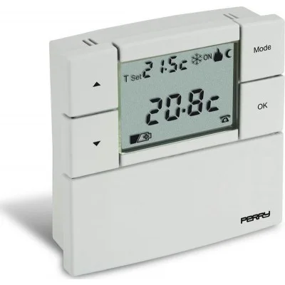 Φωτογραφία προϊόντος: Perry Electric Perry TE 530 B Ψηφιακός Θερμοστάτης Χώρου Ενσύρματος 8.4 x 2.3 x 8.4 cm