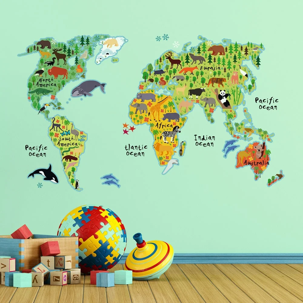 Φωτογραφία προϊόντος: Ango World Map αυτοκόλλητα τοίχου XL (18301) - Αυτοκόλλητο Vinyl - 67Μx47Π
