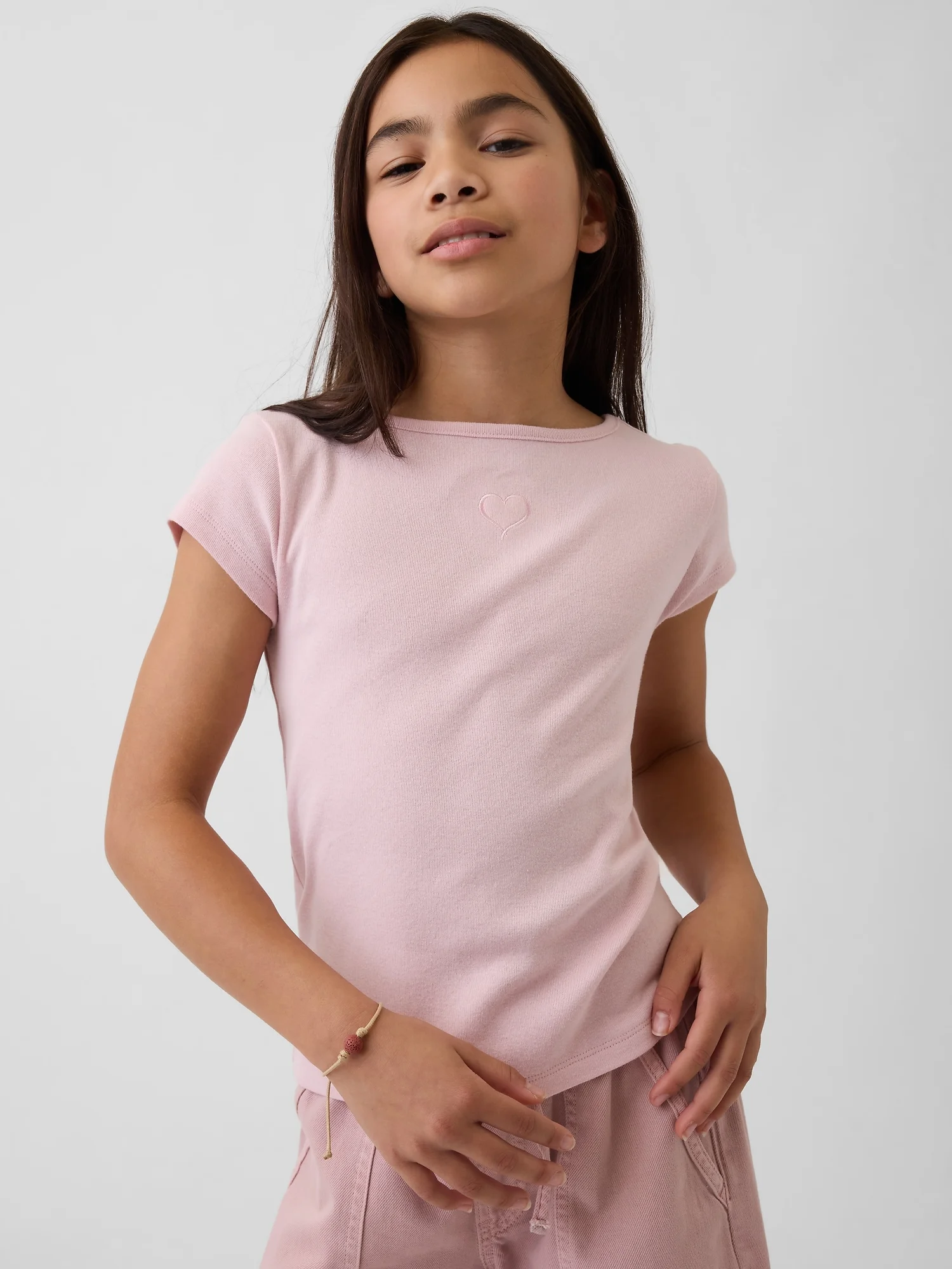 Φωτογραφία προϊόντος: GAP Παιδική Cap-Sleeve Fitted Μπλούζα Pink