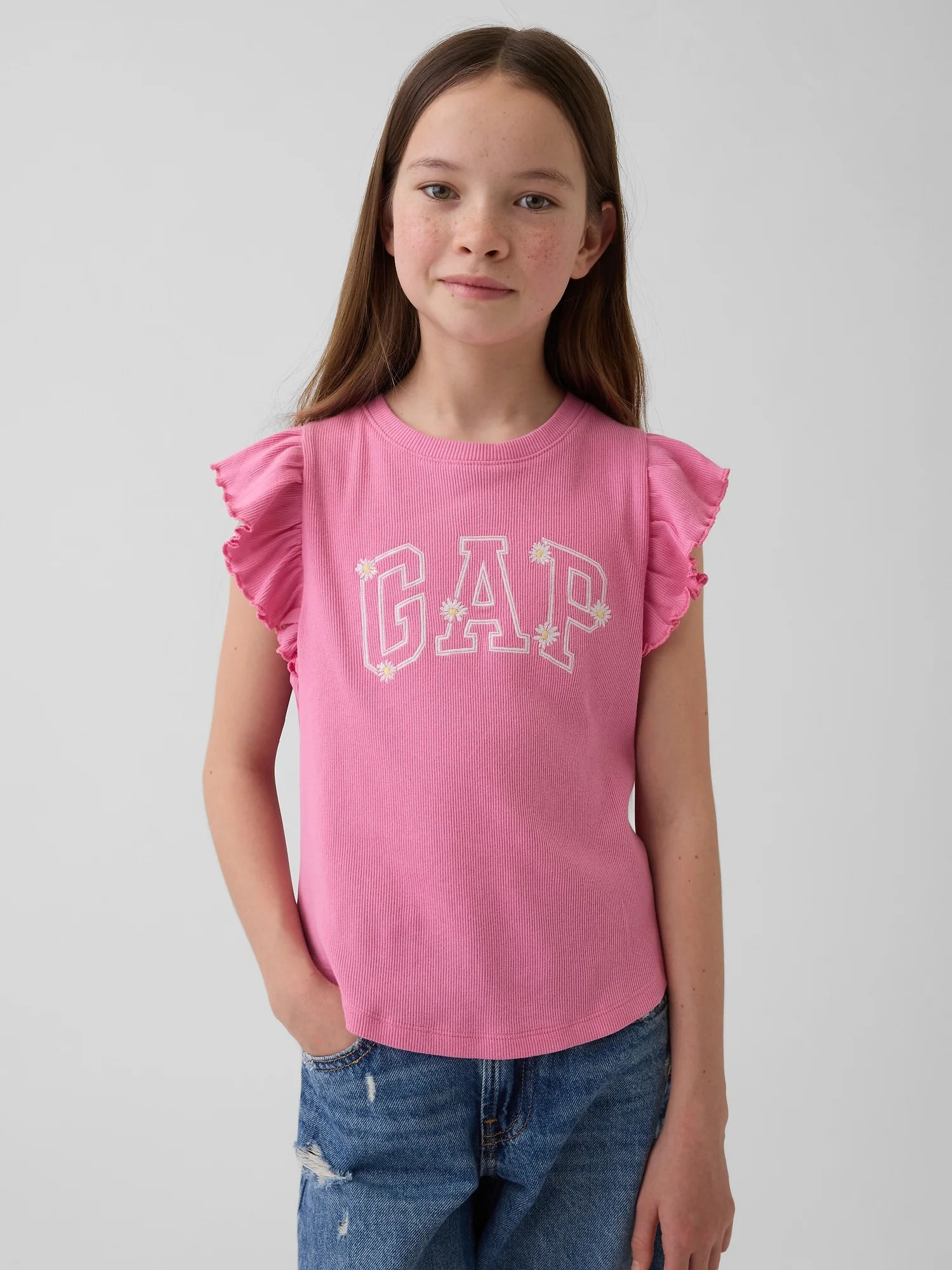 Φωτογραφία προϊόντος: GAP Παιδική Arch Logo Ruffle Μπλούζα french pink