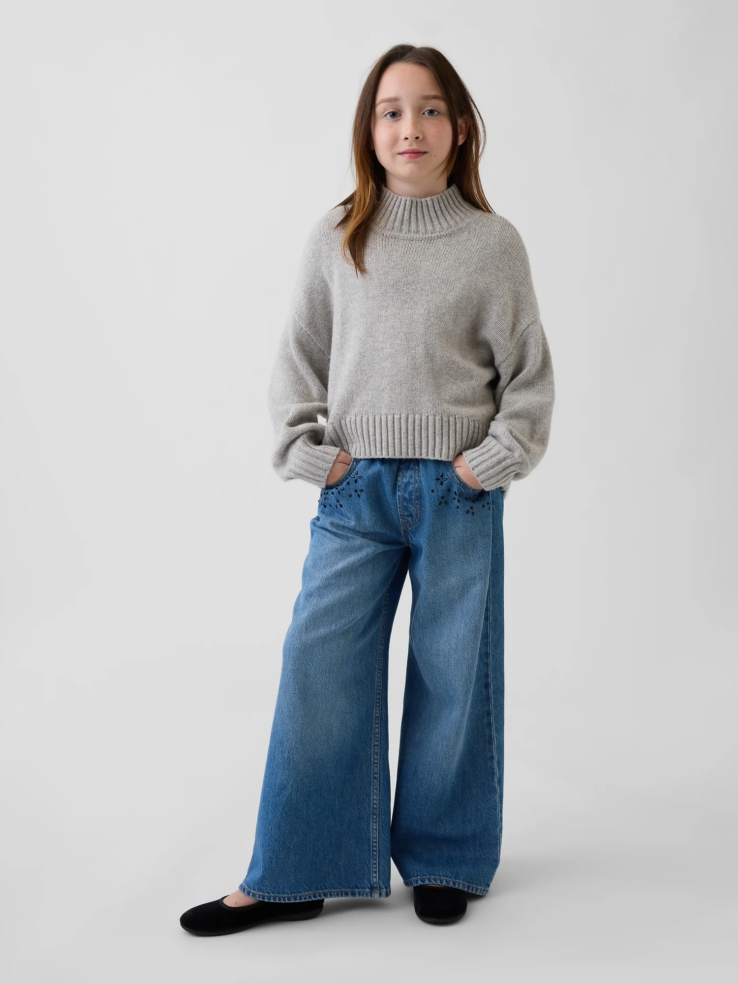 Φωτογραφία προϊόντος: GAP Παιδικό Low Rise Beaded Easy Baggy Jean Παντελόνι Medium wash