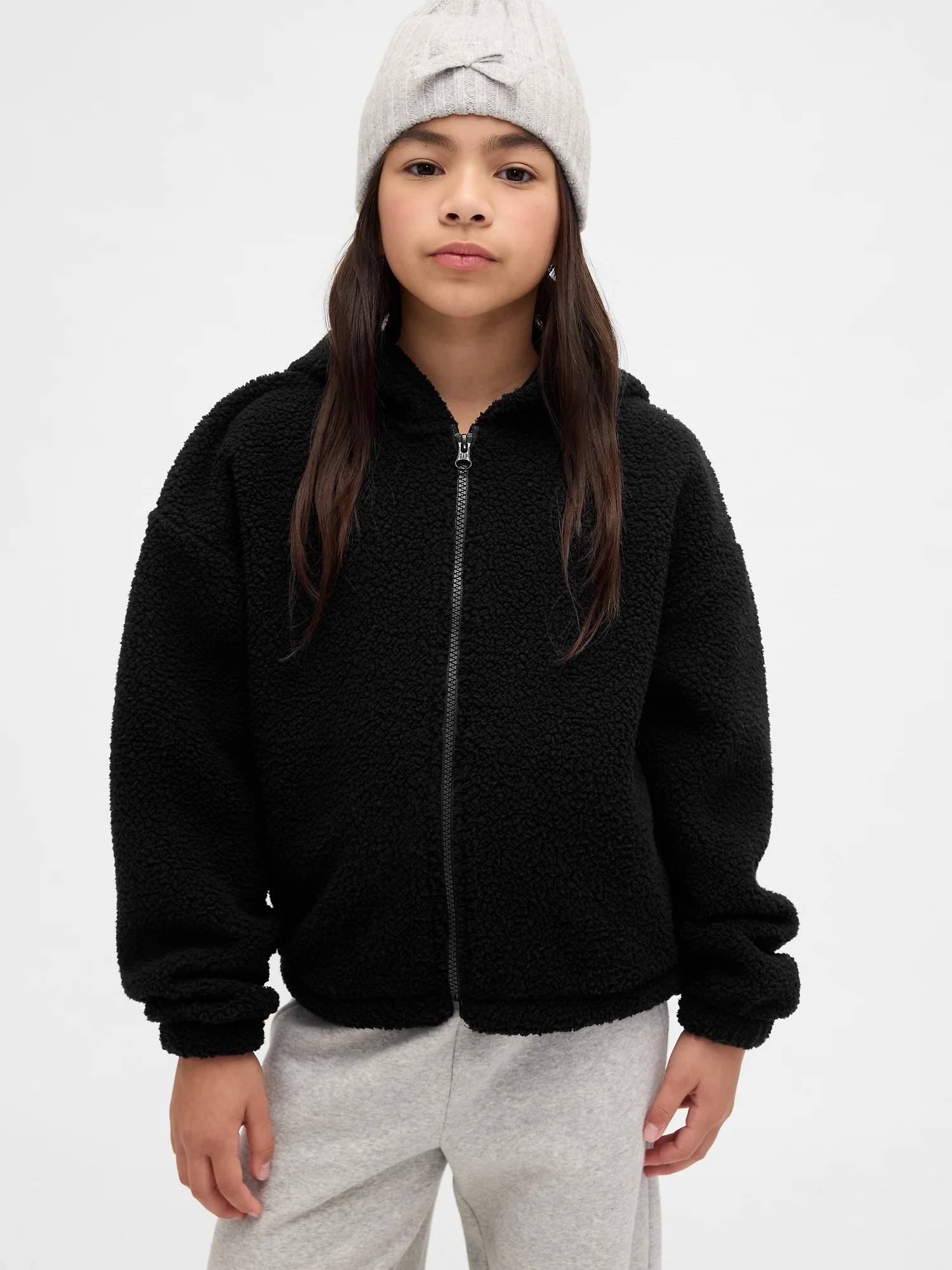 Φωτογραφία προϊόντος: GAP Παιδική Sherpa Relaxed Zip Ζακέτα Φούτερ True black