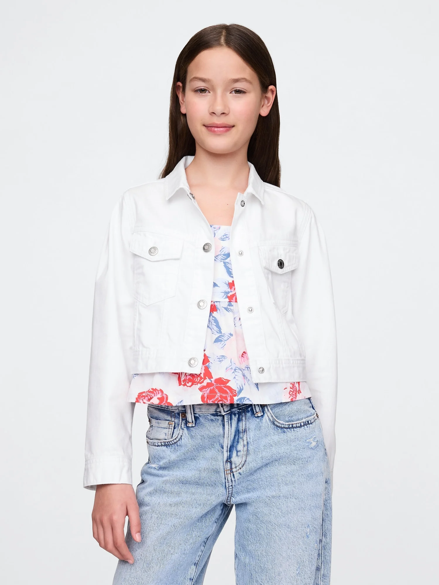 Φωτογραφία προϊόντος: GAP Παιδικό Cropped Denim Πανωφόρι New off white