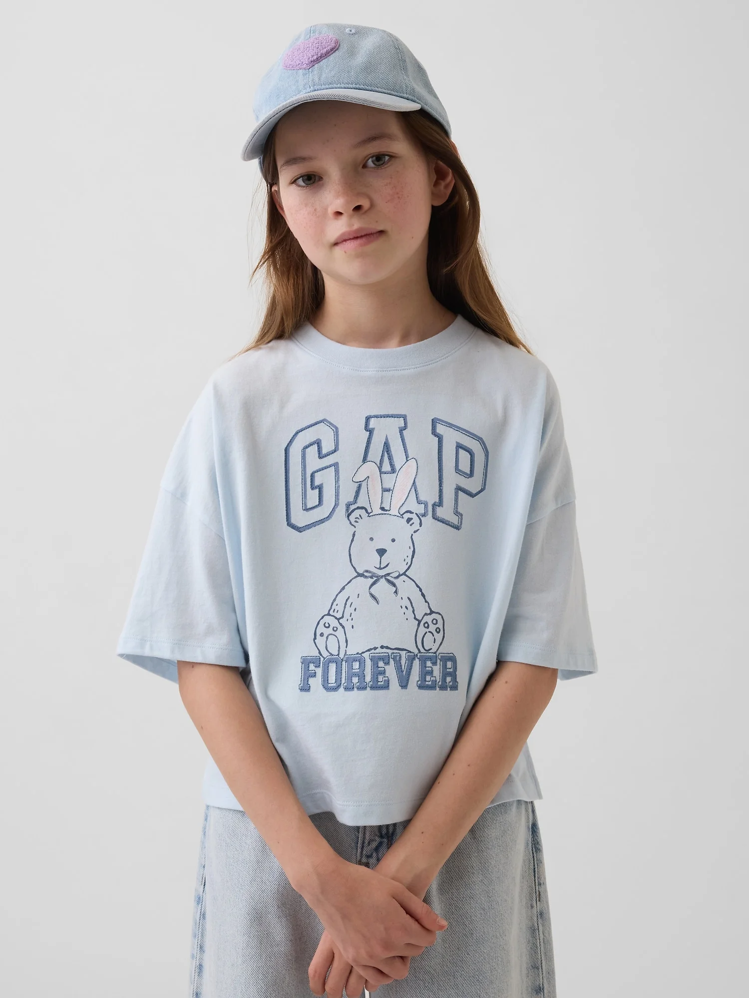 Φωτογραφία προϊόντος: GAP Παιδική Μπλούζα Oversized με Σχέδια και Λογότυπο Blue cloud