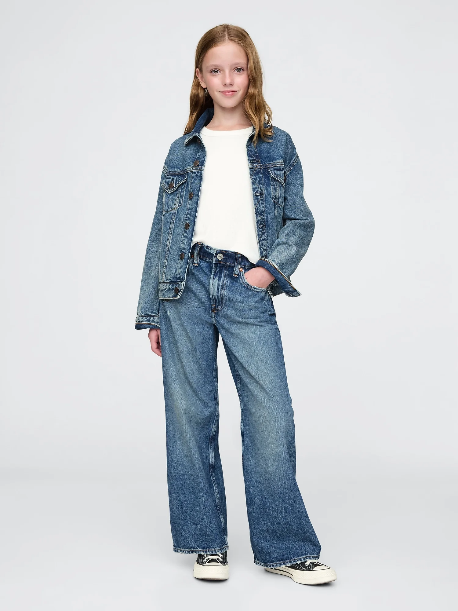 Φωτογραφία προϊόντος: GAP Παιδικό Low Rise Stride Wide-Leg Τζιν Παντελόνι Medium blue wash