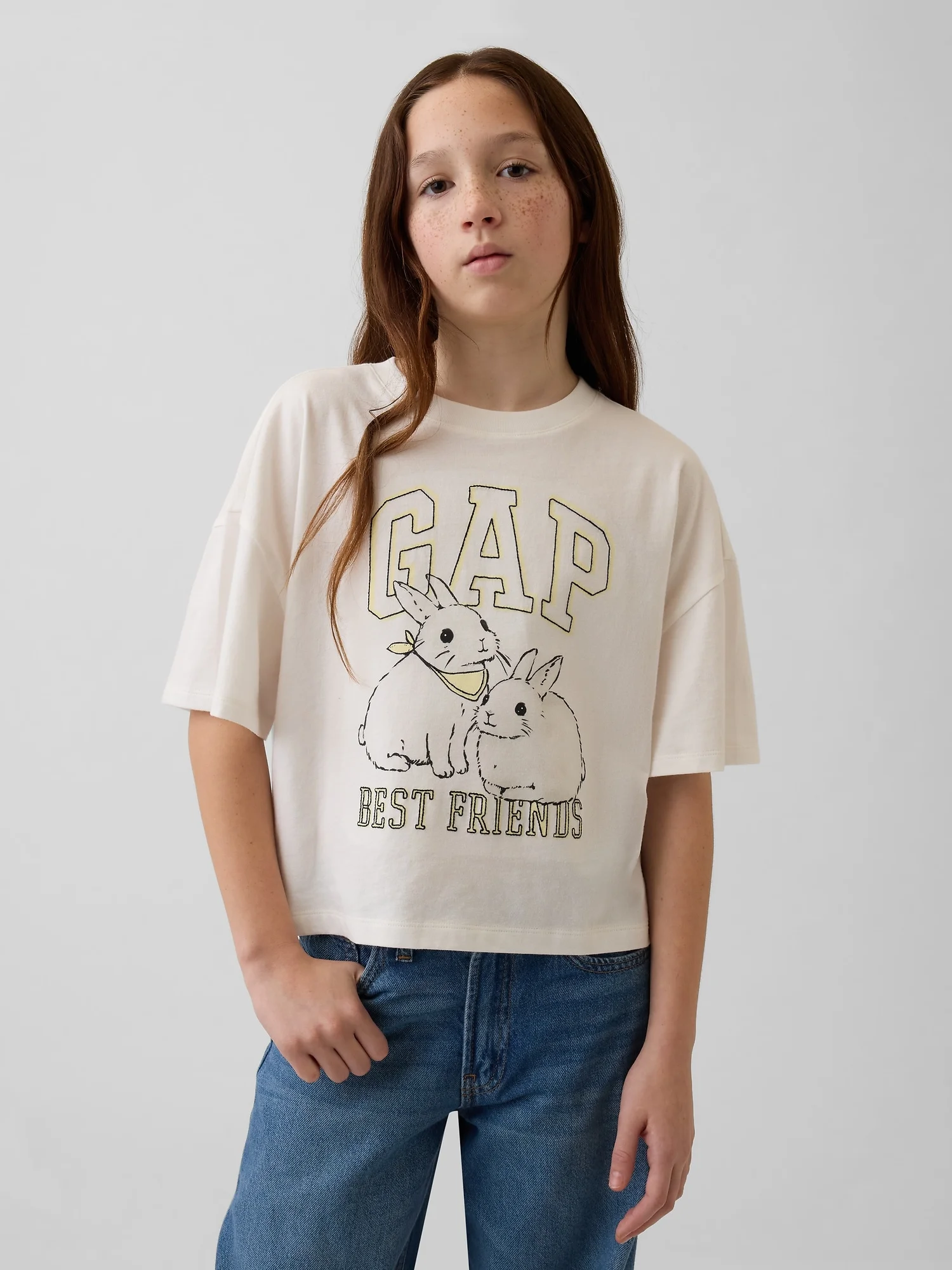 Φωτογραφία προϊόντος: GAP Παιδική Μπλούζα Oversized με Σχέδια και Λογότυπο New off white
