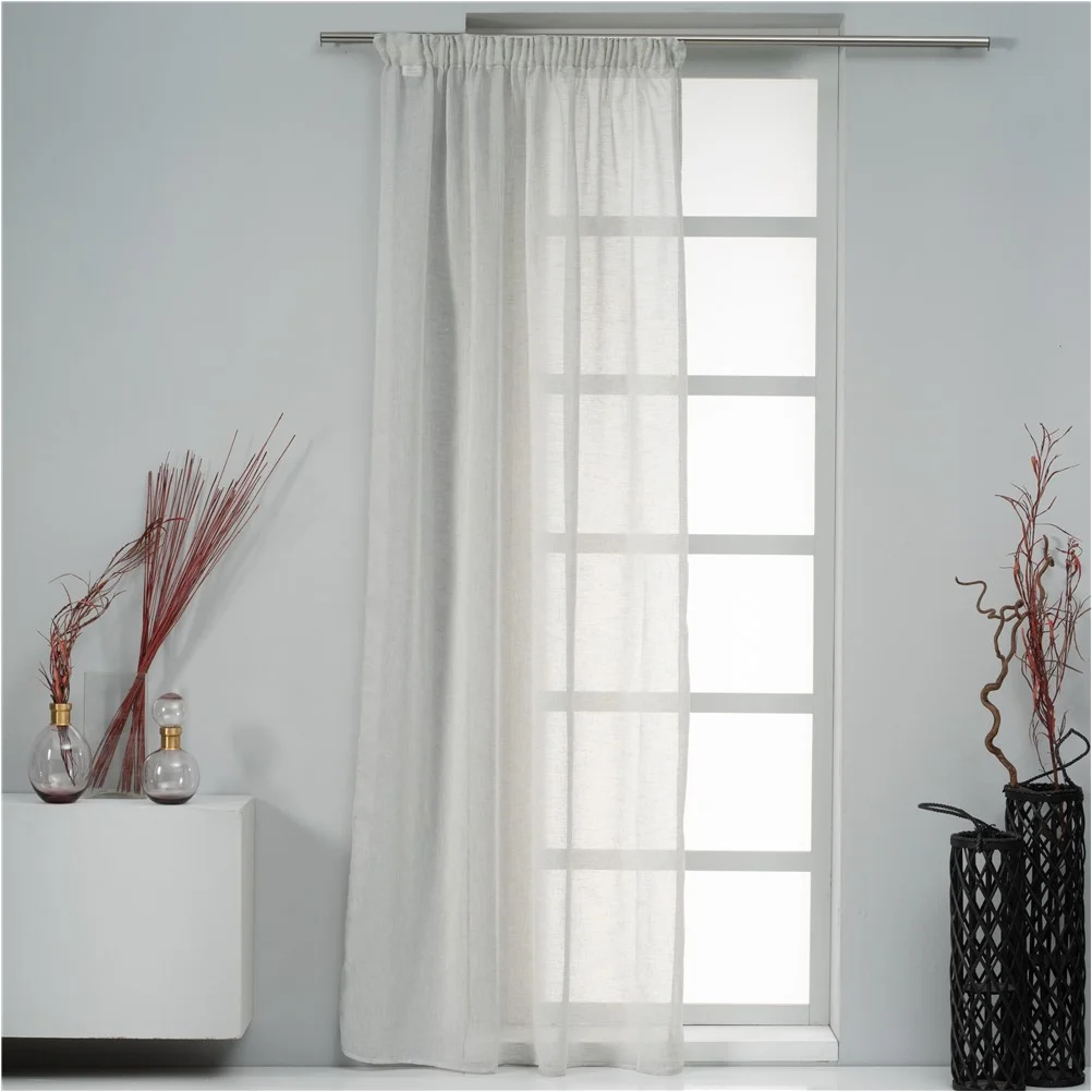 Φωτογραφία προϊόντος: Κουρτίνα Linen Look 140x270cm, 130gsm, 100% polyester, γκρι, με τρέσα, Artisti Italiani AI-IR-10688