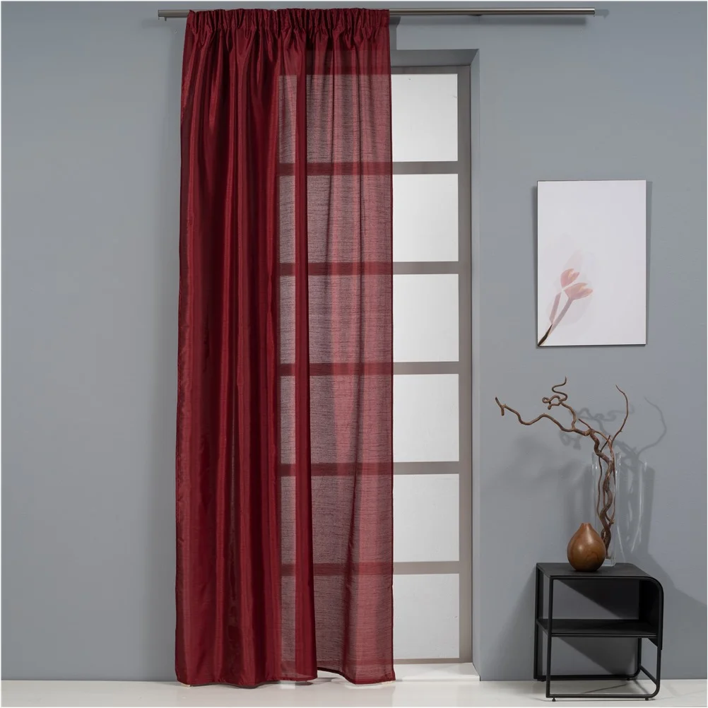 Φωτογραφία προϊόντος: Κουρτίνα Τάφτας 140x270cm, 90gsm, 100% polyester, μπορντώ, με τρέσα, Artisti Italiani AI-IR-11886