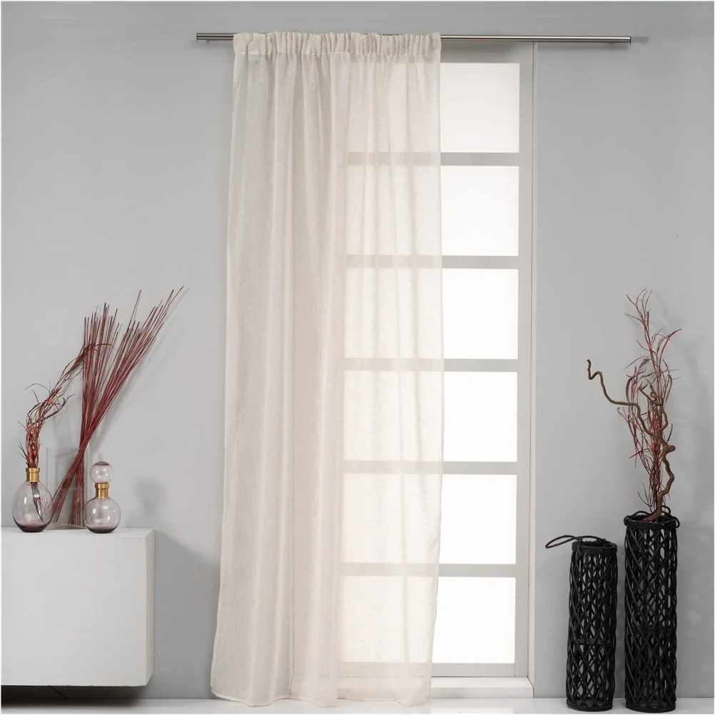 Φωτογραφία προϊόντος: Κουρτίνα Linen Look 140x270cm, 130gsm, 100% polyester, εκρού, με τρέσα, Artisti Italiani AI-IR-10684