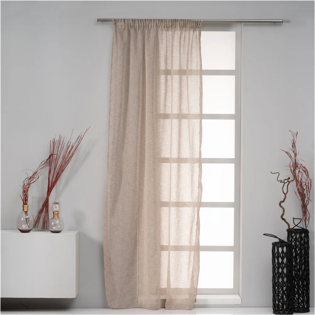 Φωτογραφία προϊόντος: Κουρτίνα Linen Look 140x270cm, 130gsm, 100% polyester, μπεζ, με τρέσα, Artisti Italiani AI-IR-10686