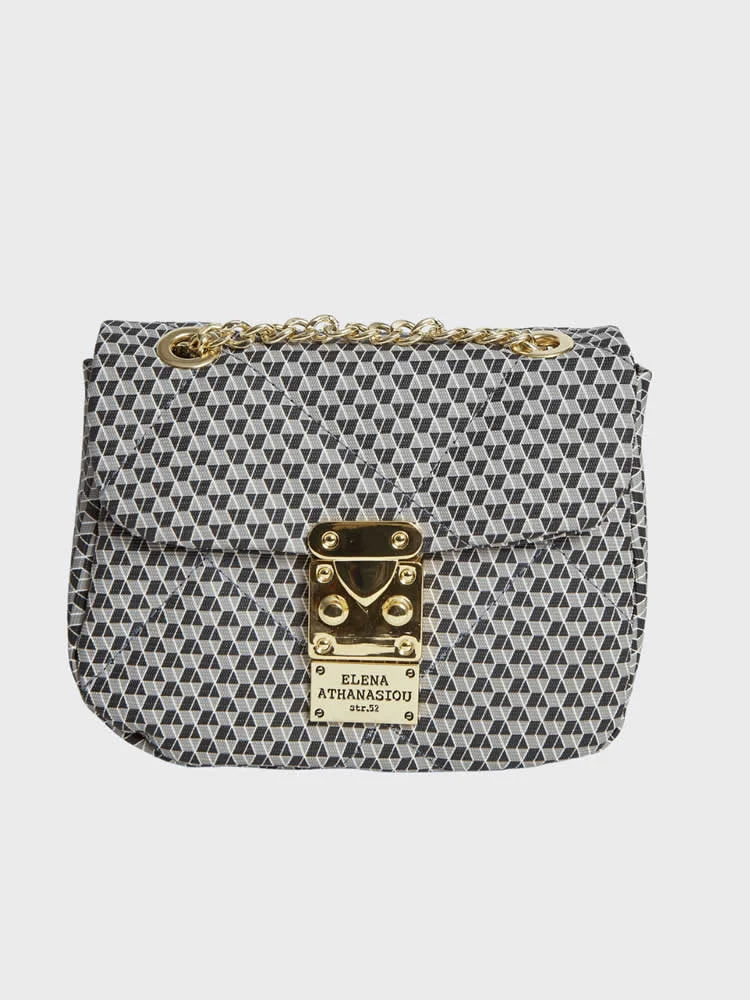 Φωτογραφία προϊόντος: Cube mini bag black gold ELENA ATHANASIOU