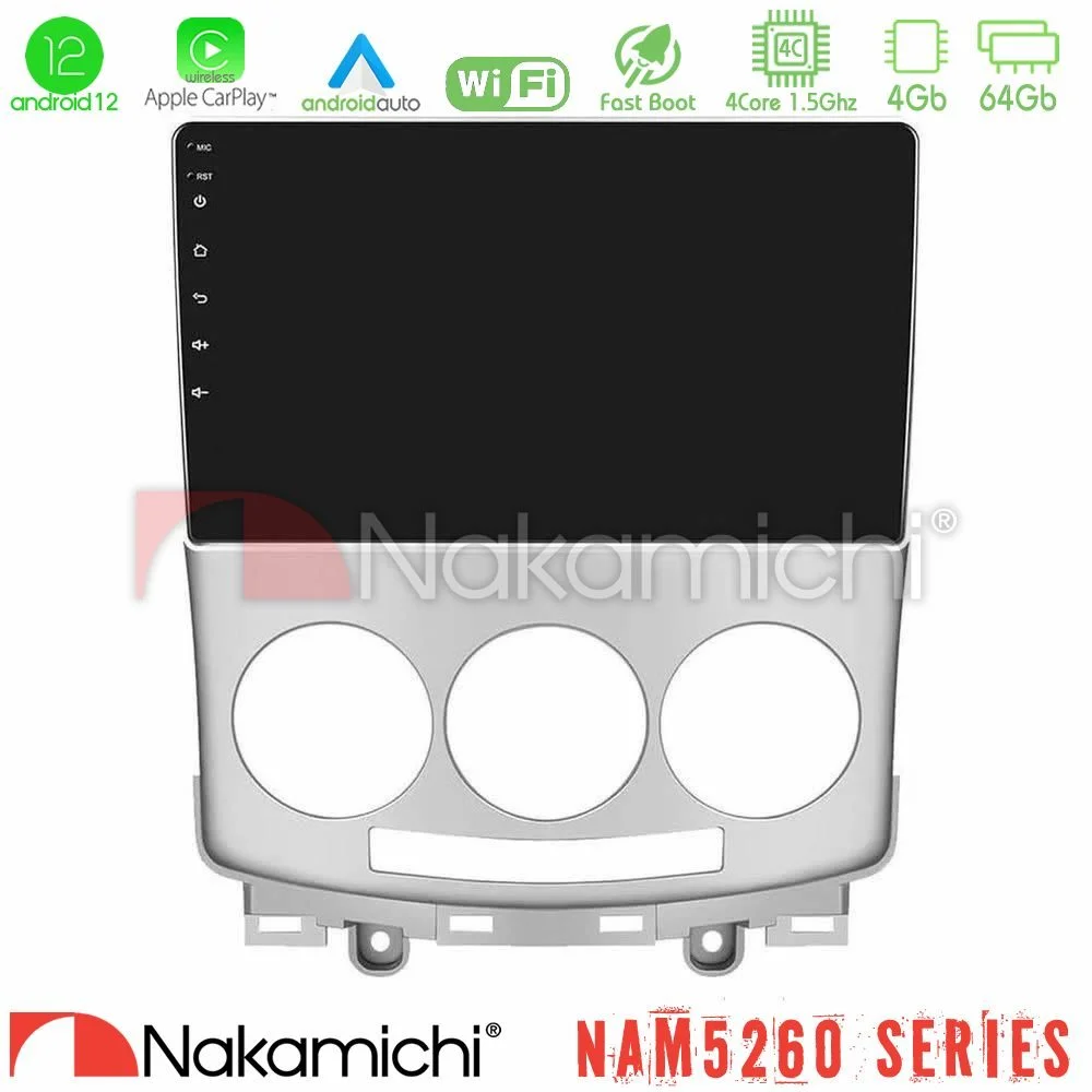 Φωτογραφία προϊόντος: Nakamichi NAM5260 Series Mazda 5 2004-2010 4Core Android12 4+64GB Navigation Multimedia Tablet 9″ Με Carplay & Android Auto