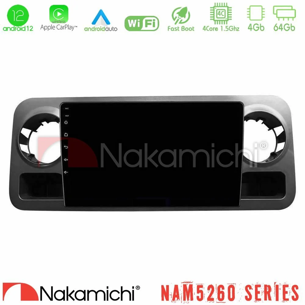 Φωτογραφία προϊόντος: Nakamichi NAM5260 Series 4Core Android12 4+64GB Mercedes Sprinter W907 Navigation Multimedia Tablet 10 Με Carplay & Android Auto