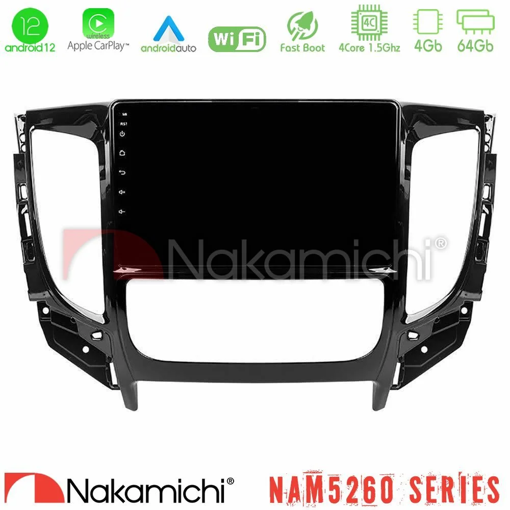 Φωτογραφία προϊόντος: Nakamichi NAM5260 Series 4Core Android12 4+64GB Mitsubishi L200 2016-> & Fiat Fullback (Auto A/C) Navigation Multimedia Tablet 9 Με Carplay & Android Auto