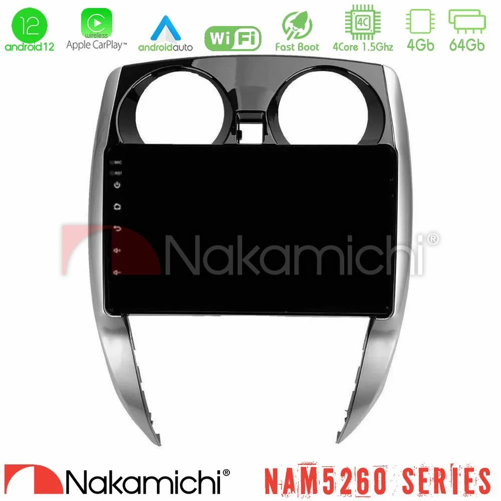 Φωτογραφία προϊόντος: Nakamichi NAM5260 Series 4Core Android12 4+64GB Nissan Note 2013-2018 Navigation Multimedia Tablet 10 Με Carplay & Android Auto