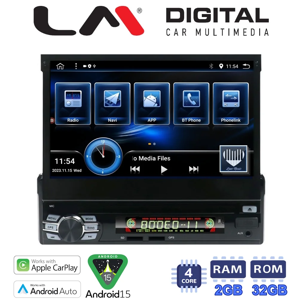 Φωτογραφία προϊόντος: Lm 1din 7incμε DVD - ANDROID 15 4core -2 +32G original CARPLAY - Android Auto GPS - Bluetooth