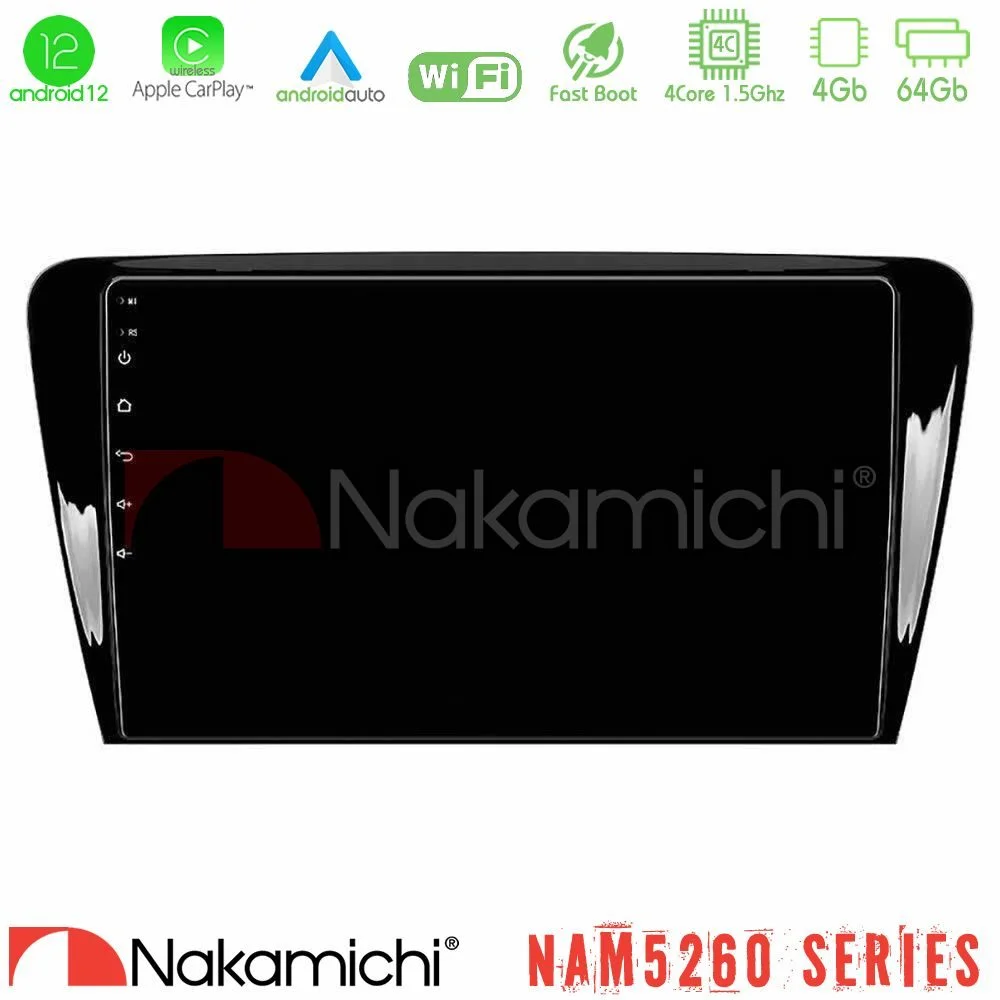 Φωτογραφία προϊόντος: Nakamichi NAM5260 Series 4Core Android12 4+64GB Skoda Octavia 7 Navigation Multimedia Tablet 10 Με Carplay & Android Auto