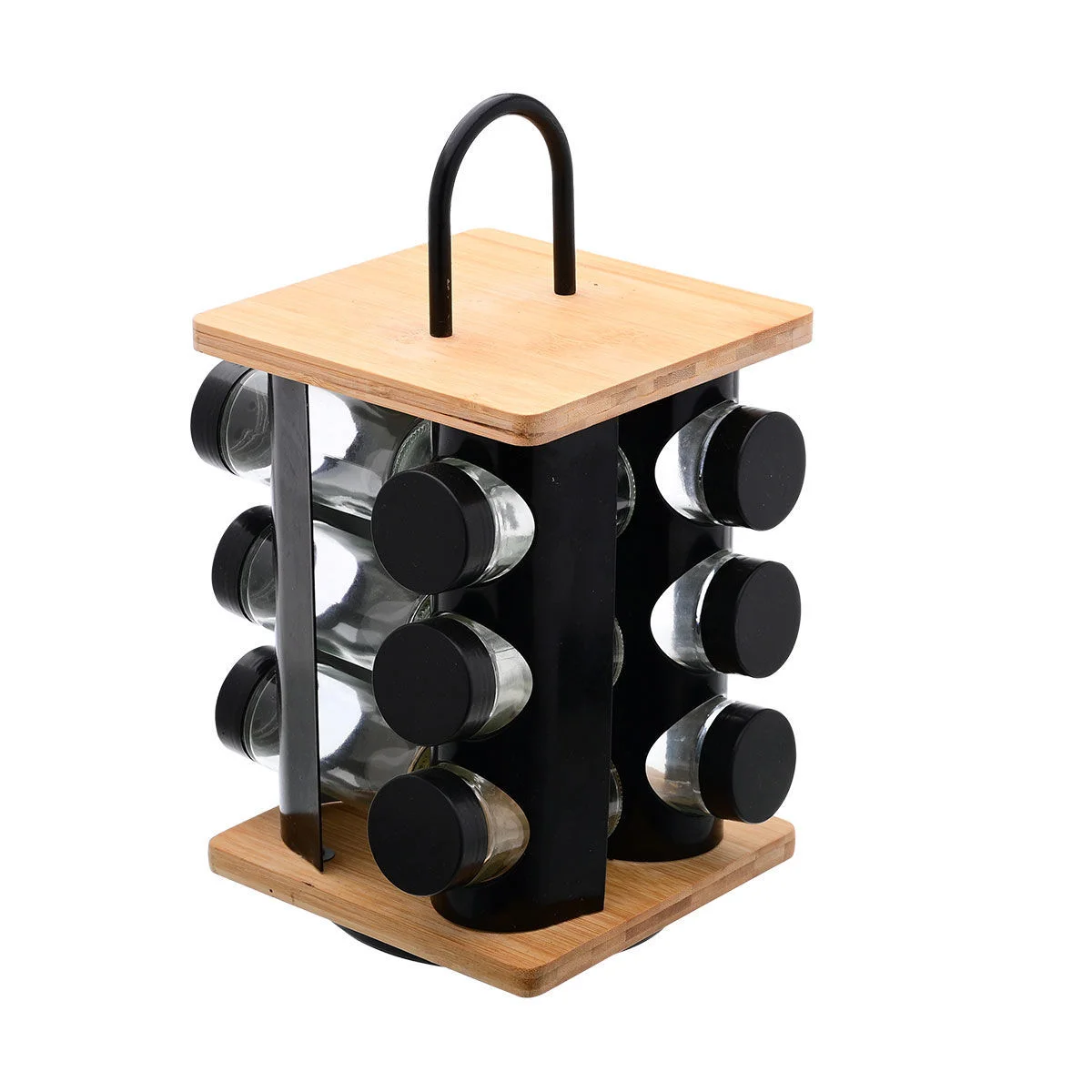 Φωτογραφία προϊόντος: ESTIA ΒΑΣΗ ΜΠΑΧΑΡΙΚΩΝ BAMBOO ESSENTIALS ΜΕ 12 ΓΥΑΛΙΝΑ ΔΟΧΕΙΑ ΠΕΡΙΣΤΡΕΦΟΜΕΝΗ ΜΑΥΡΗ