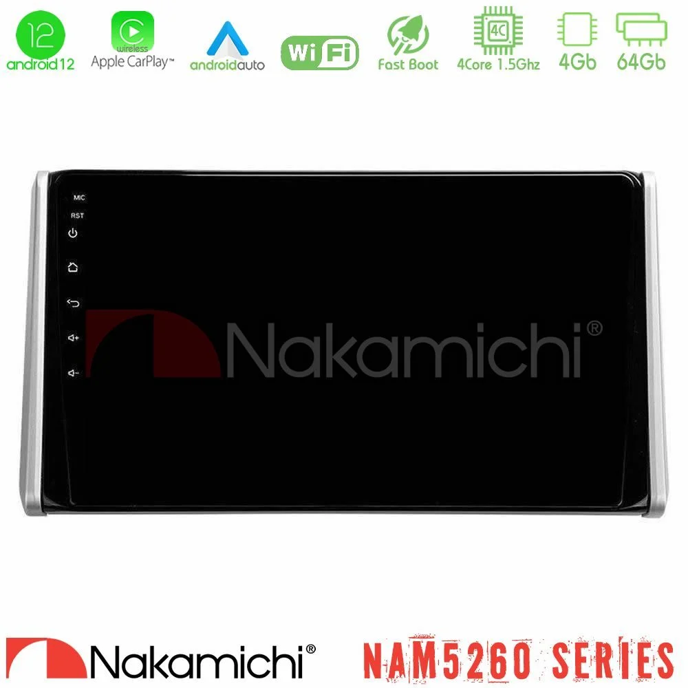 Φωτογραφία προϊόντος: Nakamichi NAM5260 Series 4Core Android12 4+64GB Toyota RAV4 2019-2023 Navigation Multimedia Tablet 10 Με Carplay & Android Auto