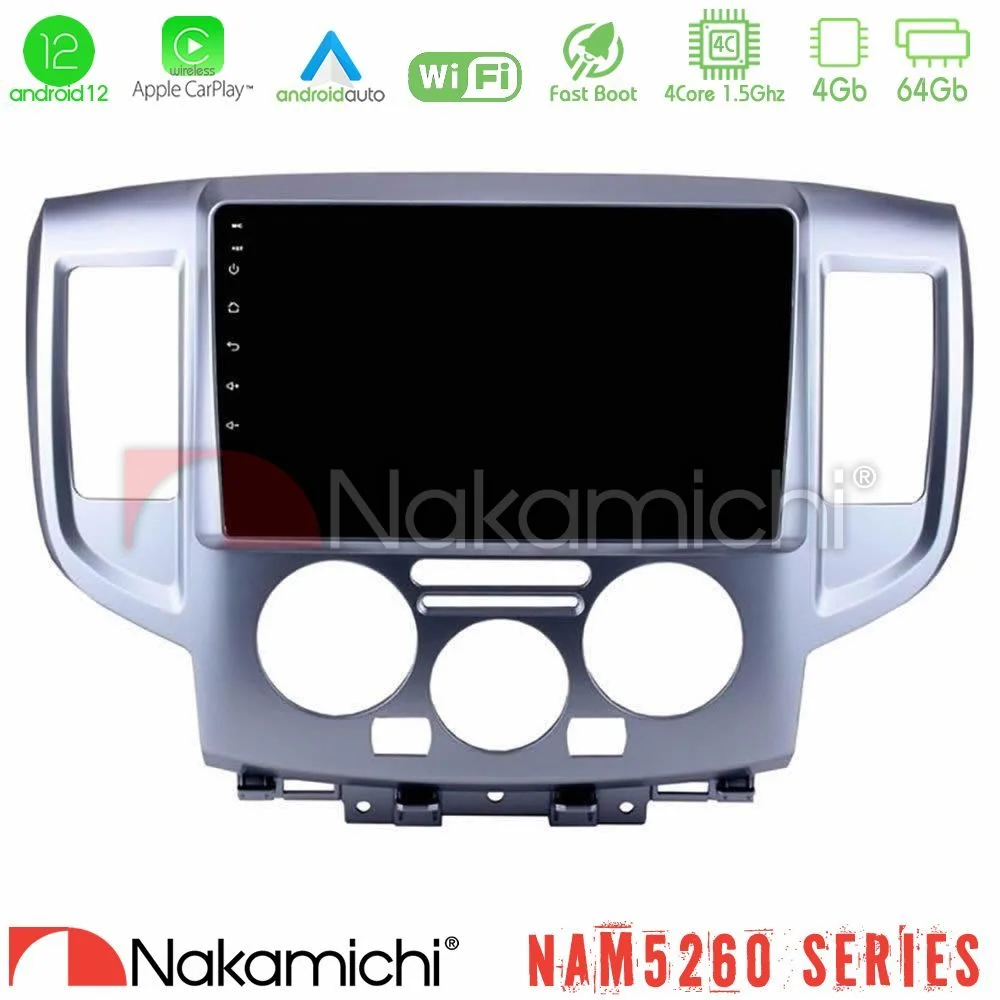 Φωτογραφία προϊόντος: Nakamichi NAM5260 Series 4Core Android12 4+64GB Nissan NV200 Navigation Multimedia Tablet 9 Με Carplay & Android Auto