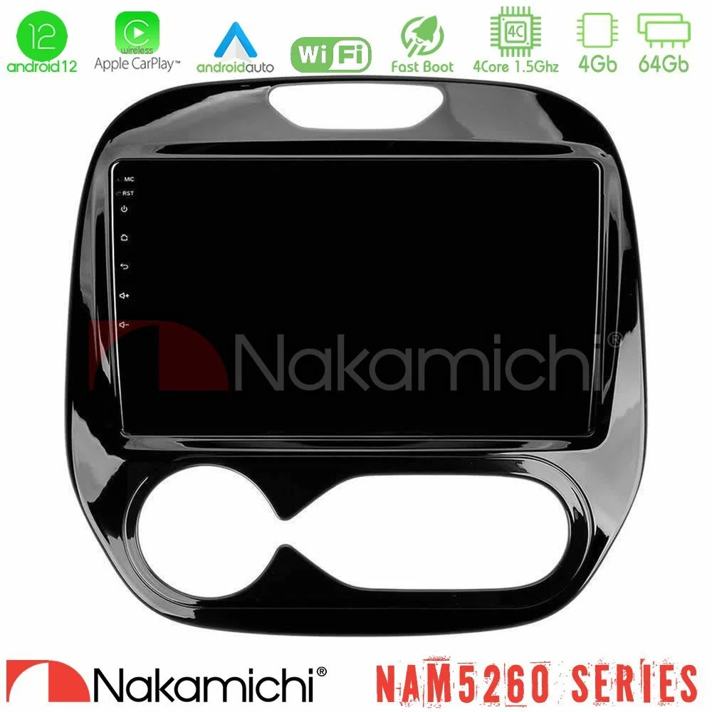 Φωτογραφία προϊόντος: Nakamichi NAM5260 Series 4Core Android12 4+64GB Renault Captur 2013-2019 Navigation Multimedia Tablet 9 Με Carplay & Android Auto