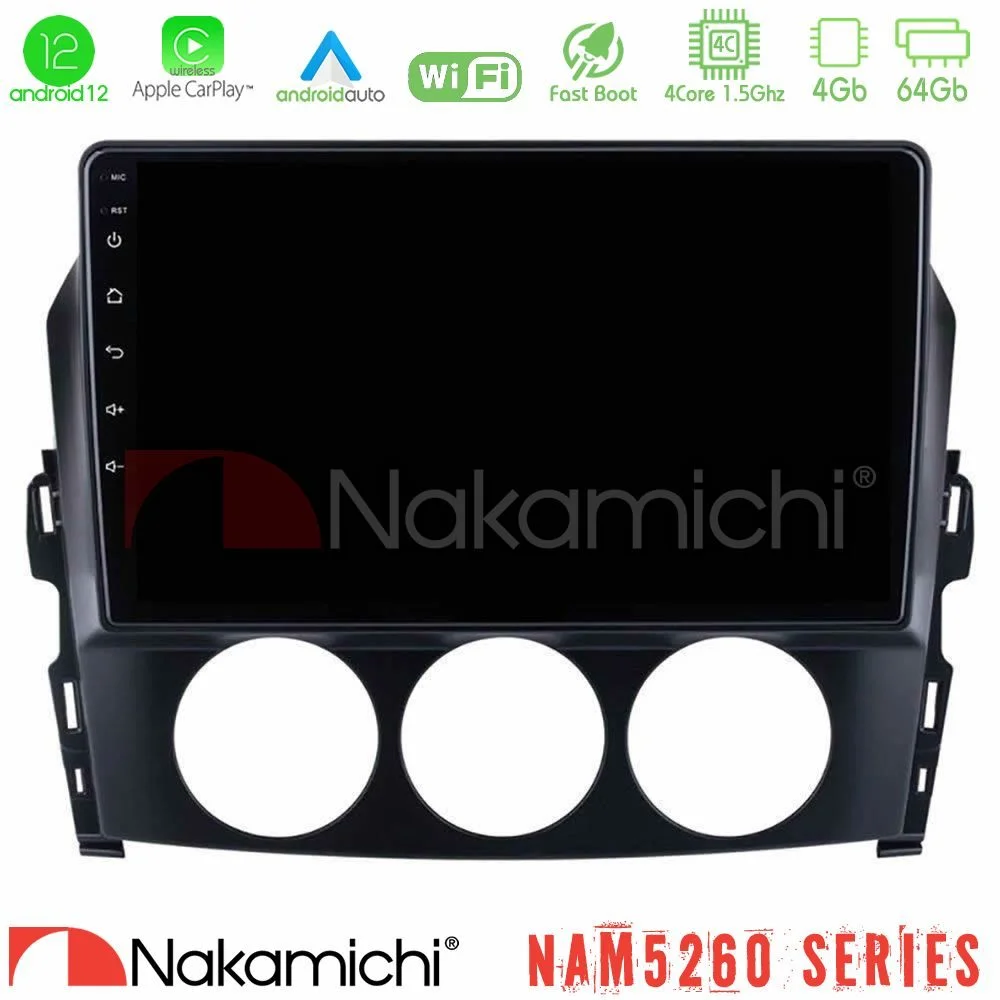 Φωτογραφία προϊόντος: Nakamichi NAM5260 Series 4Core Android12 4+64GB Mazda MX-5 2006-2008 Navigation Multimedia Tablet 9 Με Carplay & Android Auto