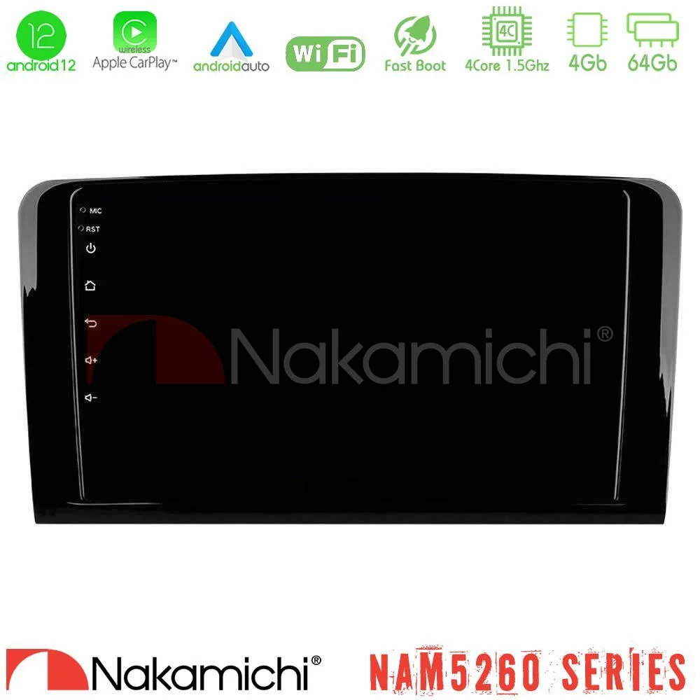 Φωτογραφία προϊόντος: Nakamichi NAM5260 Series 4Core Android12 4+64GB Mercedes ML/GL Class Navigation Multimedia Tablet 9 Με Carplay & Android Auto