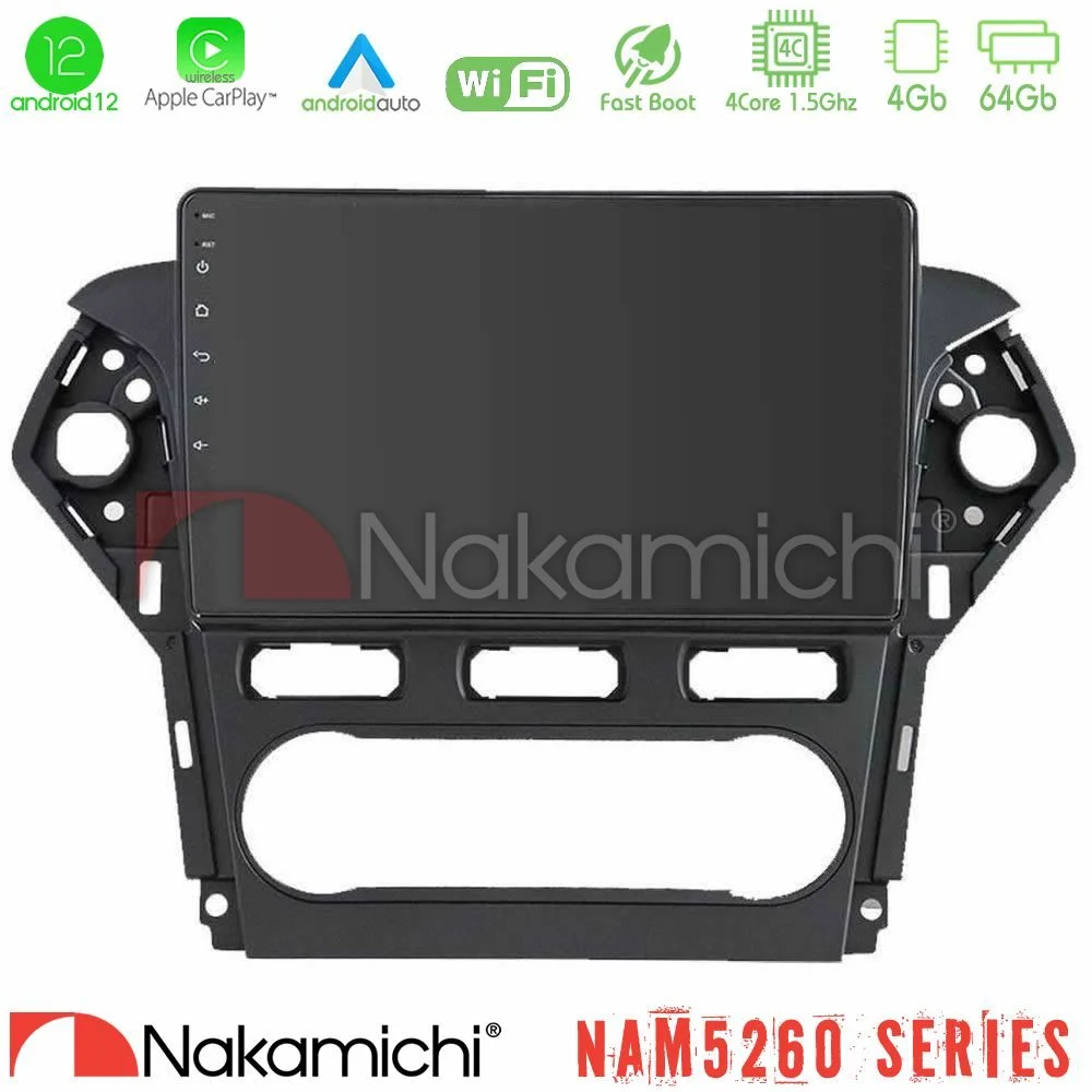 Φωτογραφία προϊόντος: Nakamichi NAM5260 Series 4Core Android12 4+64GB Ford Mondeo 2011-2014 Navigation Multimedia Tablet 10 Με Carplay & Android Auto