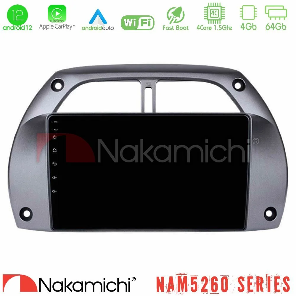 Φωτογραφία προϊόντος: Nakamichi NAM5260 Series 4Core Android12 4+64GB Toyota RAV4 2001 - 2006 Navigation Multimedia Tablet 9 Με Carplay & Android Auto