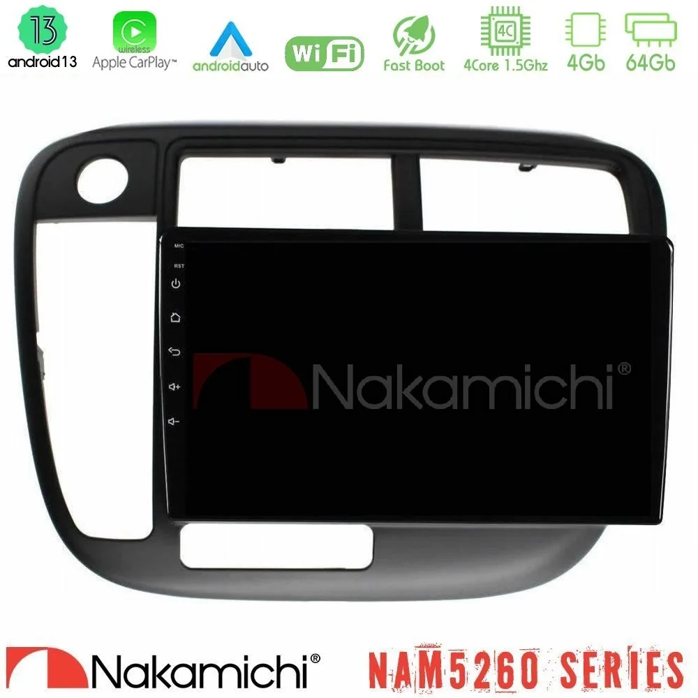 Φωτογραφία προϊόντος: Nakamichi NAM5260 Series 4Core Android13 4+64GB Honda Civic 1995-2001 Navigation Multimedia Tablet 9 Με Carplay & Android Auto