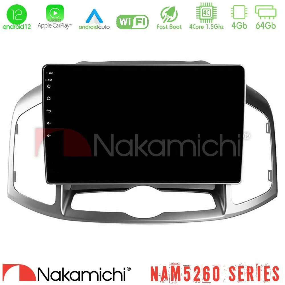 Φωτογραφία προϊόντος: Nakamichi NAM5260 Series 4Core Android12 4+64GB Chevrolet Captiva 2012-2016 Navigation Multimedia Tablet 10 Με Carplay & Android Auto