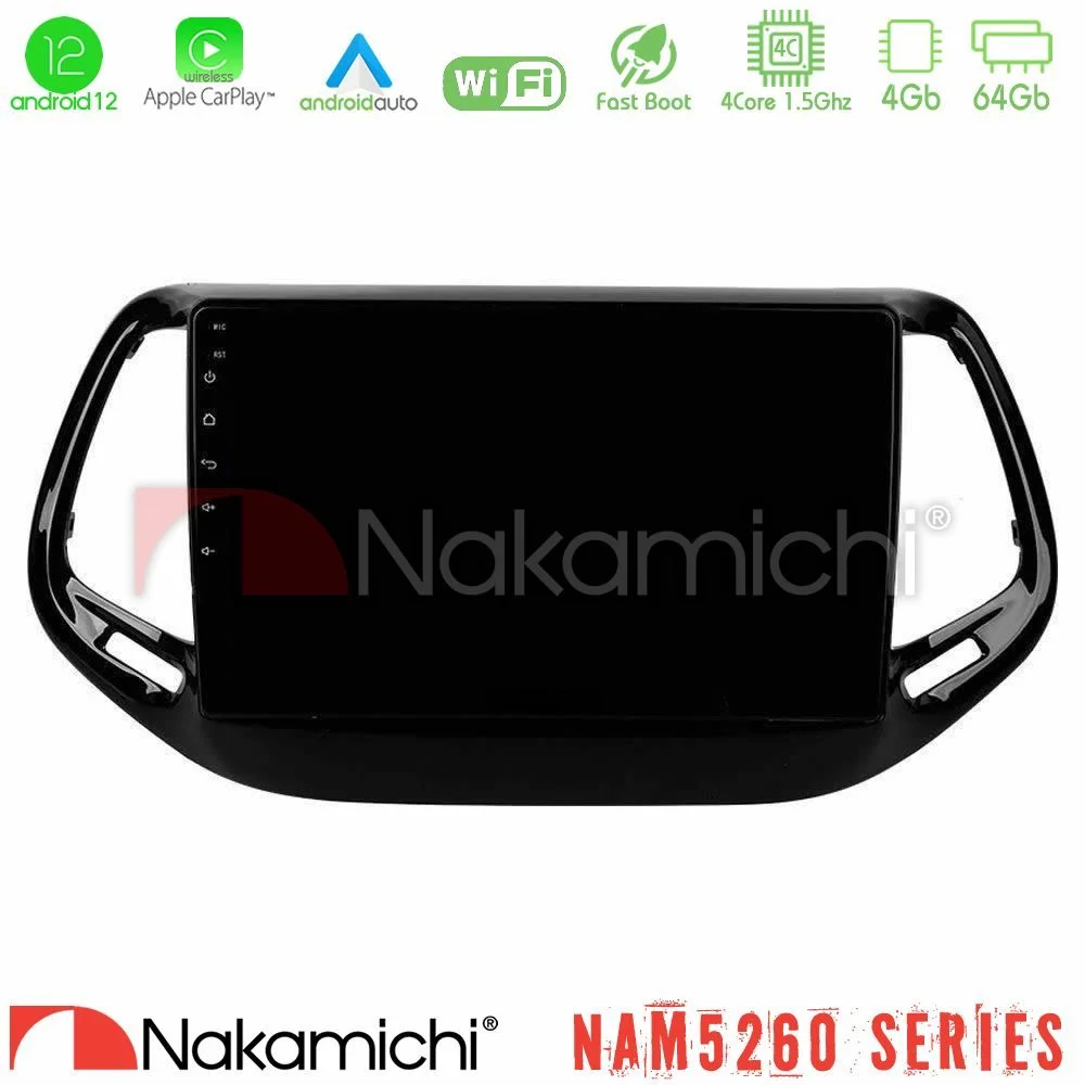 Φωτογραφία προϊόντος: Nakamichi NAM5260 Series 4Core Android12 4+64GB Jeep Compass 2017> Navigation Multimedia Tablet 10 Με Carplay & Android Auto